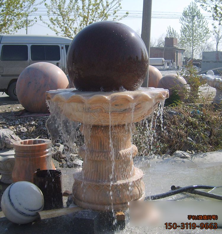 大理石風水球_小區景觀園林裝飾構件雕塑