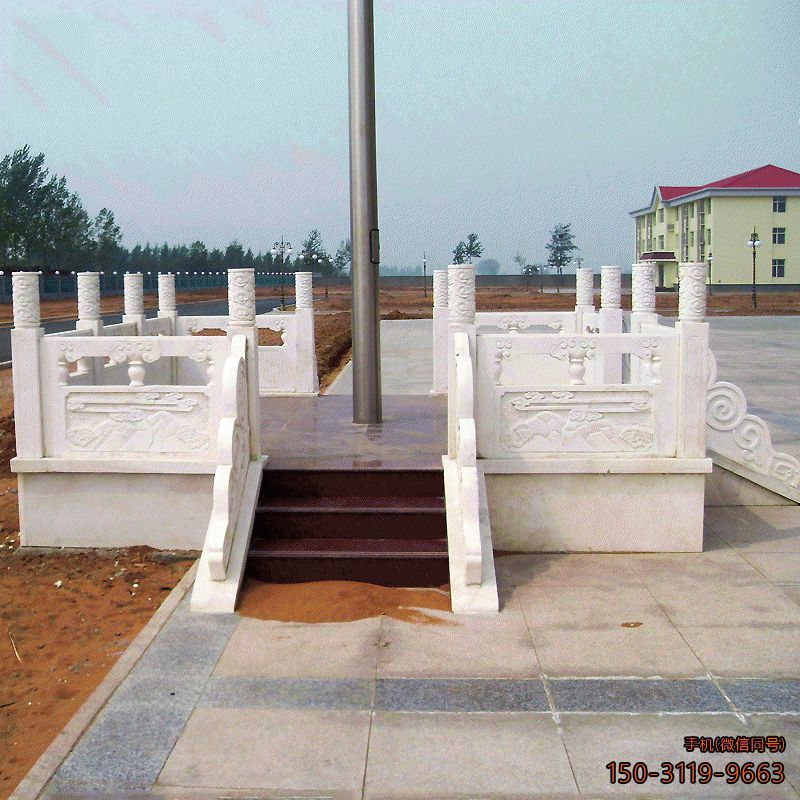 學校國旗臺_大理石廣場景區三門旗臺雕塑