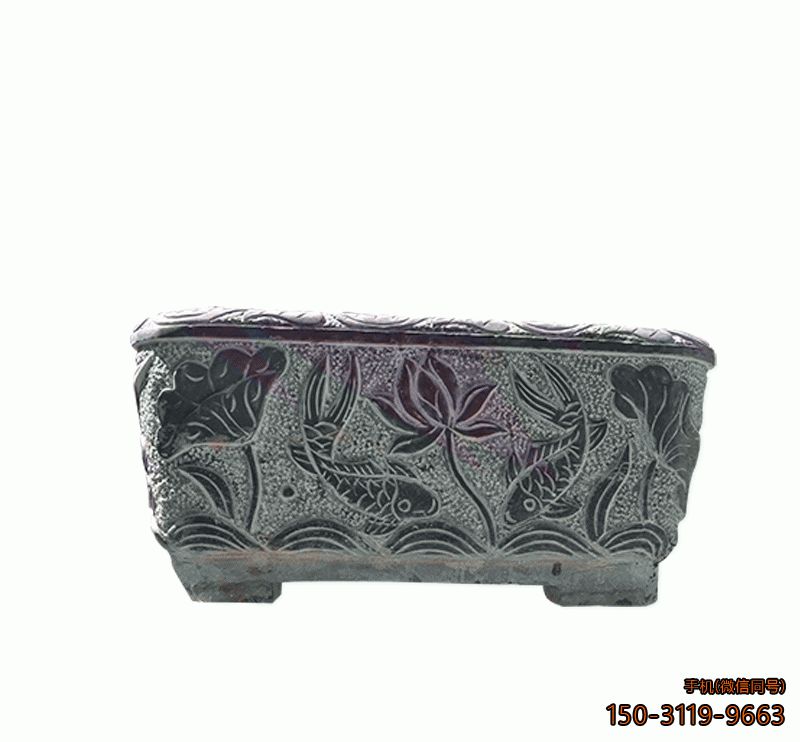 大理石長形水缸_園林公園庭院長形水缸石雕雕塑