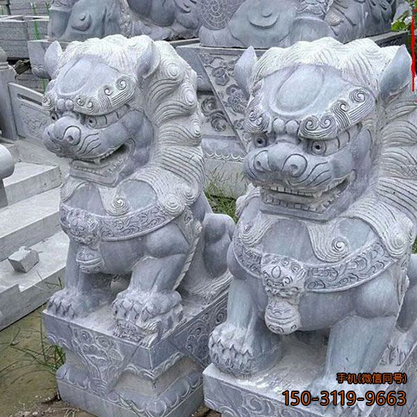 仿古石獅子_小區企業大門動物北京獅子雕塑
