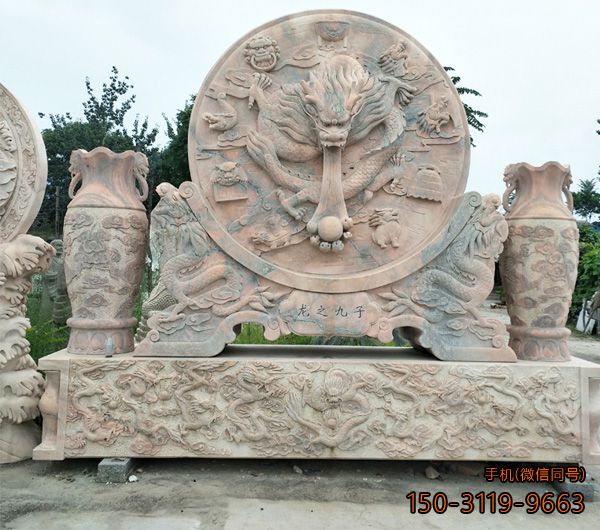 浮雕龍頭景觀_公園廣場景觀擺件雕塑