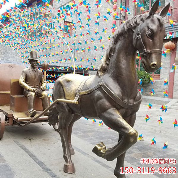 馬拉車(chē)銅雕_古代西方人戰(zhàn)車(chē)銅馬雕塑景觀(guān)