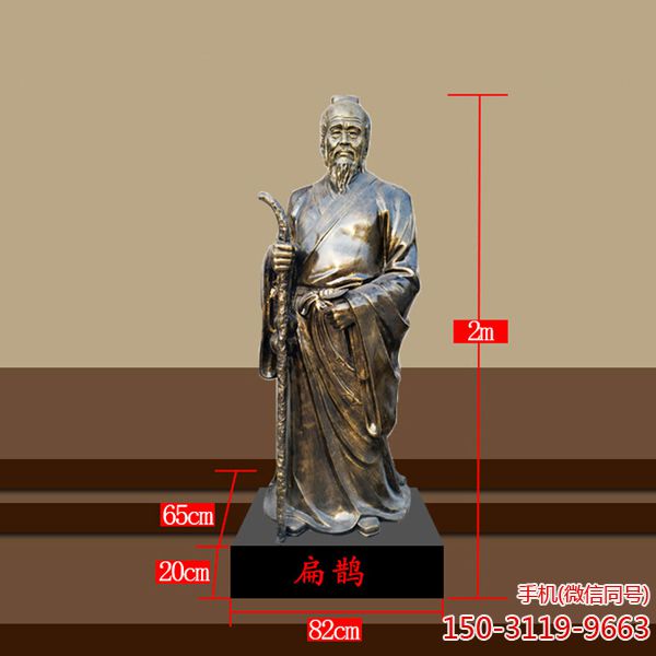 扁鵲銅雕全身像_古代歷史名醫塑像