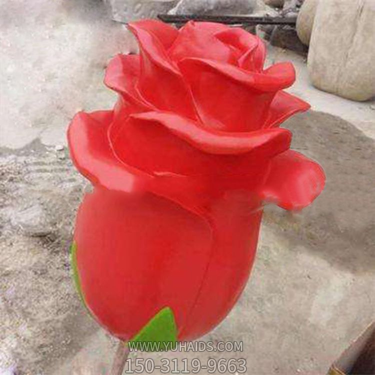 玻璃鋼創意公園玫瑰雕塑