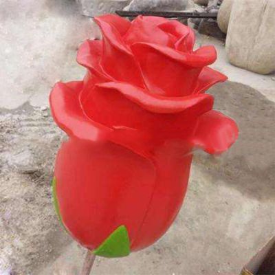 玻璃鋼創意公園玫瑰雕塑