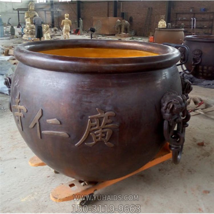 玻璃鋼仿銅水缸庭院招財養魚養花水缸擺件雕塑