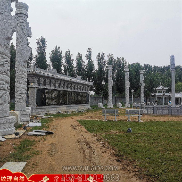 景區(qū)園林石雕龍柱、涼亭、影壁墻，庭院建筑構(gòu)件定制生產(chǎn)雕塑