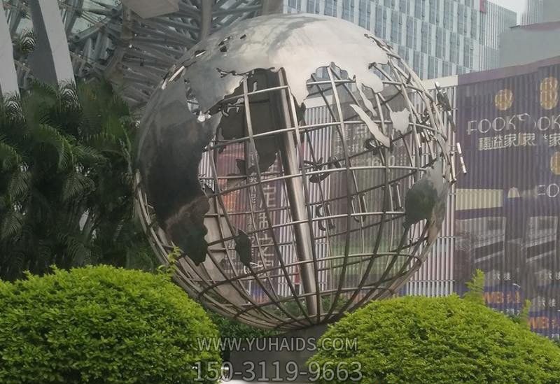 公園小區大型仿真地球儀玻璃鋼創意街邊地球儀雕塑