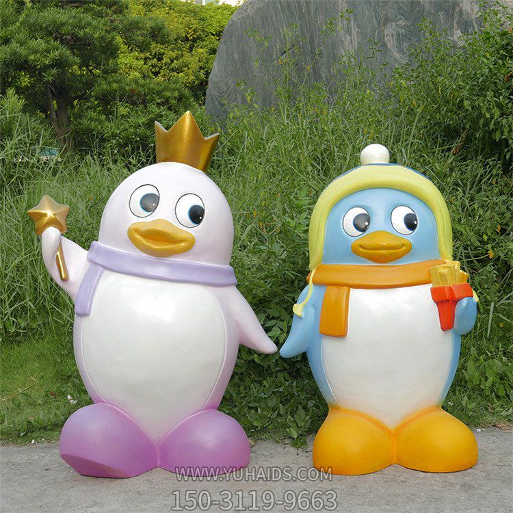 戶(hù)外園林景觀玻璃鋼卡通企鵝雕塑