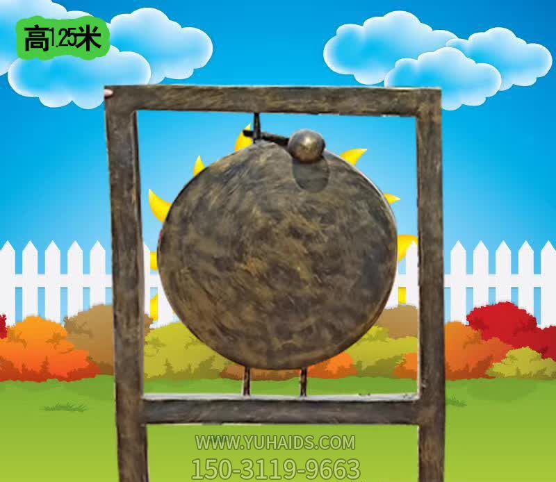 廣場(chǎng)古代銅鑼鼓樂(lè)器銅雕雕塑