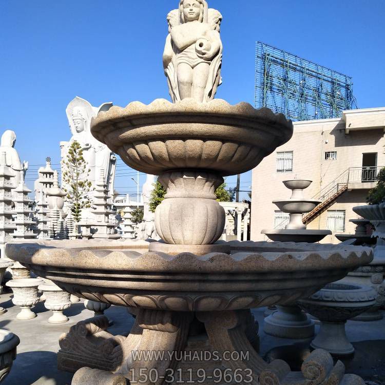 別墅小區大理石砂石噴泉雕塑