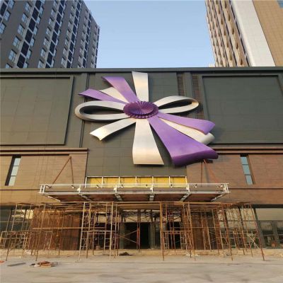 商業(yè)街墻面裝飾大型玻璃鋼蝴蝶結景觀雕塑