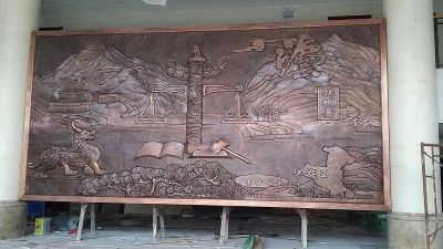 華安政務大廳地方主題浮雕，紫銅鍛造壁畫