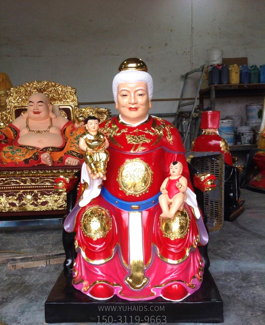 桃花圣母教主玻璃鋼彩繪寺廟供奉十二老母雕塑 桃花圣母教主玻璃鋼彩繪寺廟供奉十二老母雕塑