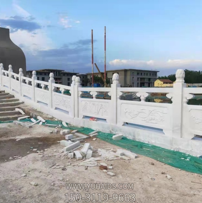 園林路橋護(hù)欄桿，漢白玉石雕欄桿雕塑