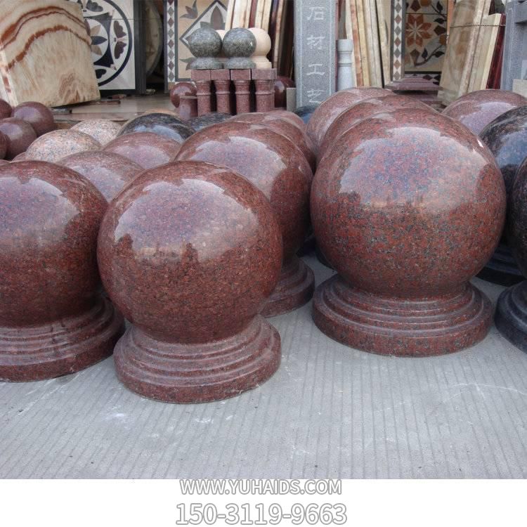 大理石廣場阻車石 學(xué)校景點花崗巖石球擺件雕塑