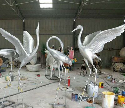 不銹鋼拋光公園景區(qū)戶(hù)外裝飾品擺件鶴雕塑