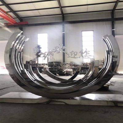 不銹鋼打磨拋光半圓字體景觀標(biāo)識(shí)雕塑