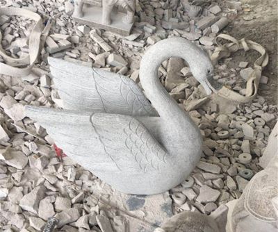 石雕黃銹石花崗巖天鵝大理石天鵝雕塑