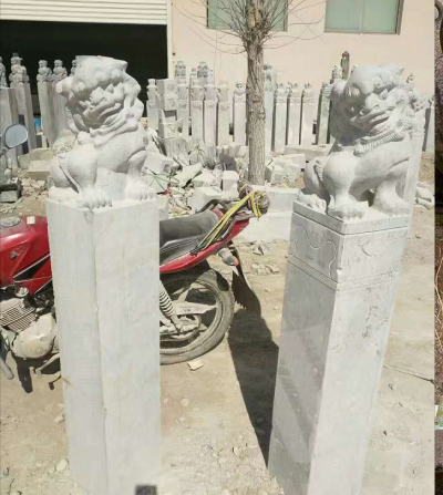 獅子栓馬柱，古建園林拴馬樁