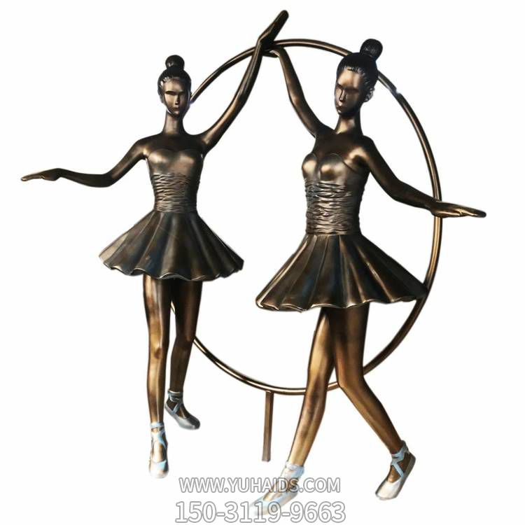 公園戶外小區銅雕園林跳舞的人物景觀雕塑
