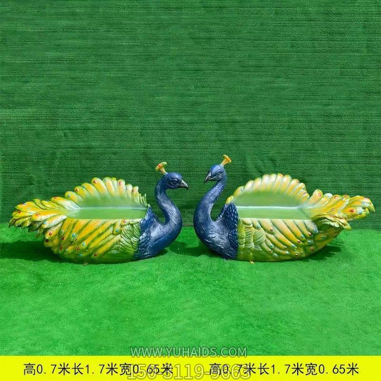 孔雀造型的玻璃鋼座椅雕塑