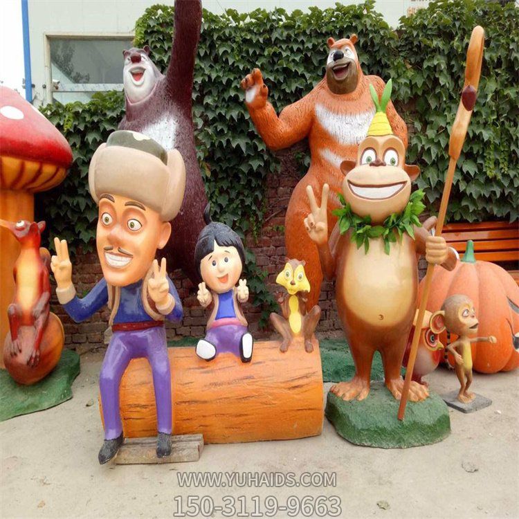 游樂園玻璃鋼卡通影城卡通動漫人物雕塑、