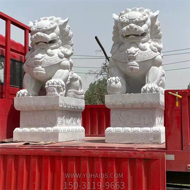 大理石石雕戶外庭院門(mén)口鎮(zhèn)宅招財(cái)獅子雕塑