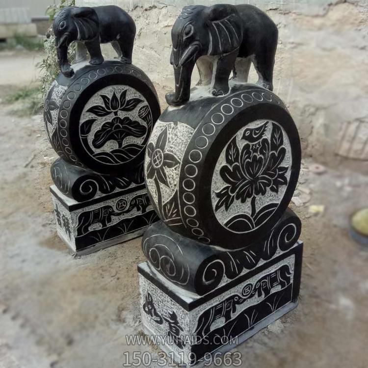 青石石雕庭院別墅鎮(zhèn)宅門(mén)口門(mén)墩抱鼓石雕塑