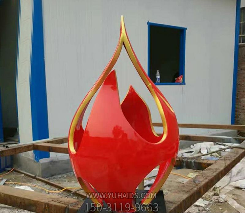 小區廣場不銹鋼抽象火龍果雕塑