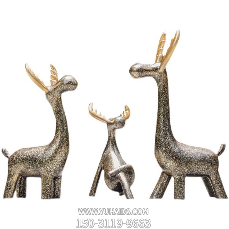 園林戶外公園不銹鋼鏤空發光麋鹿雕塑