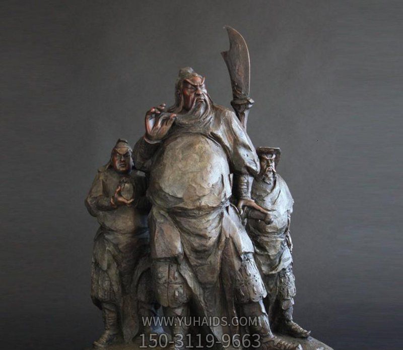 戶外景區(qū)大型仿古做舊佛像景觀關公雕塑