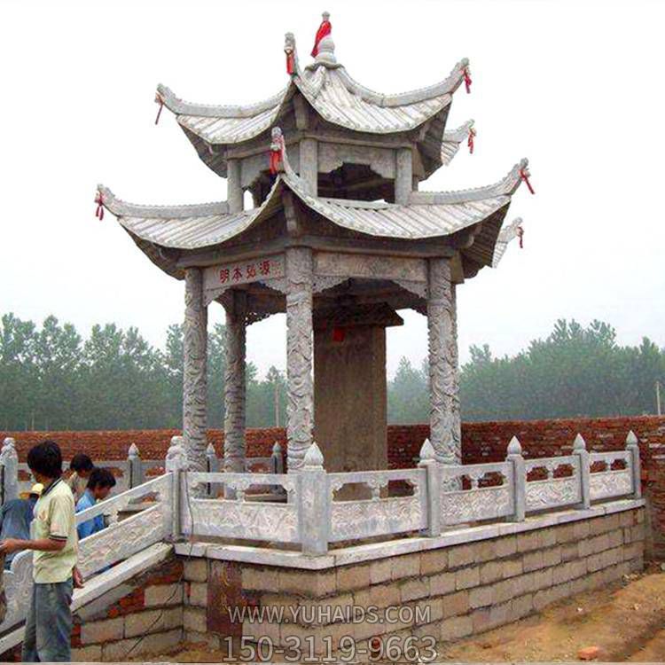 小區擺放仿古古建石涼亭長廊 花架雕塑