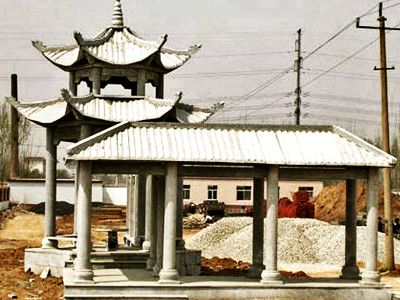 景區簡易長廊仿古建涼亭休閑座椅雕塑