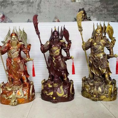 關(guān)公玻璃鋼仿銅園林景觀(guān)財(cái)神擺件