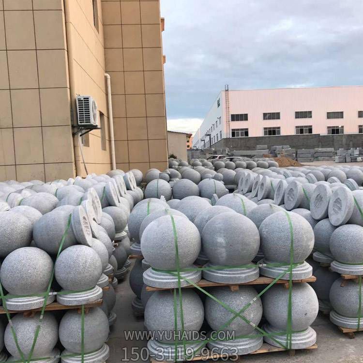 天然花崗巖石材雕刻景點學(xué)校門前擺放擋車石球雕塑