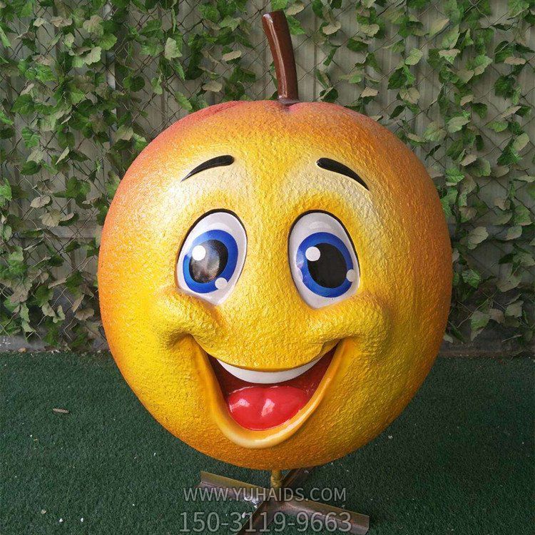 抽象創意搞怪園林景觀橘子 玻璃鋼卡通搞怪擺件雕塑
