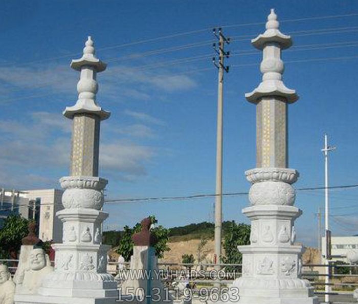 廣場(chǎng)大理石景觀佛教石柱雕塑