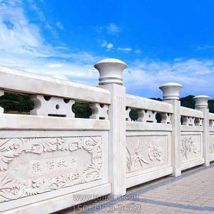 景點裝飾漢白玉浮雕防護扶手欄桿欄板雕塑