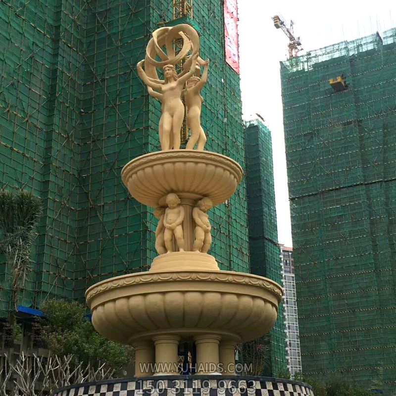 小區大型歐式人物景觀噴泉雕塑