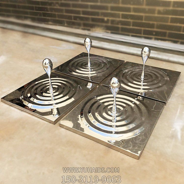 水波紋創意不銹鋼滴水景觀雕塑