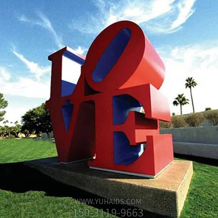園林景觀噴漆鏤空不銹鋼love創意擺件雕塑
