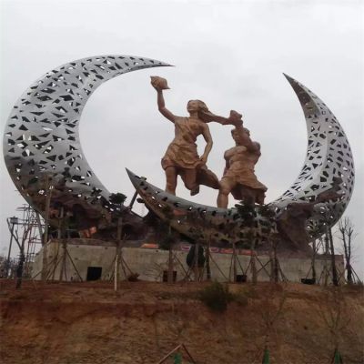 廣場大型不銹鋼鏤空月亮