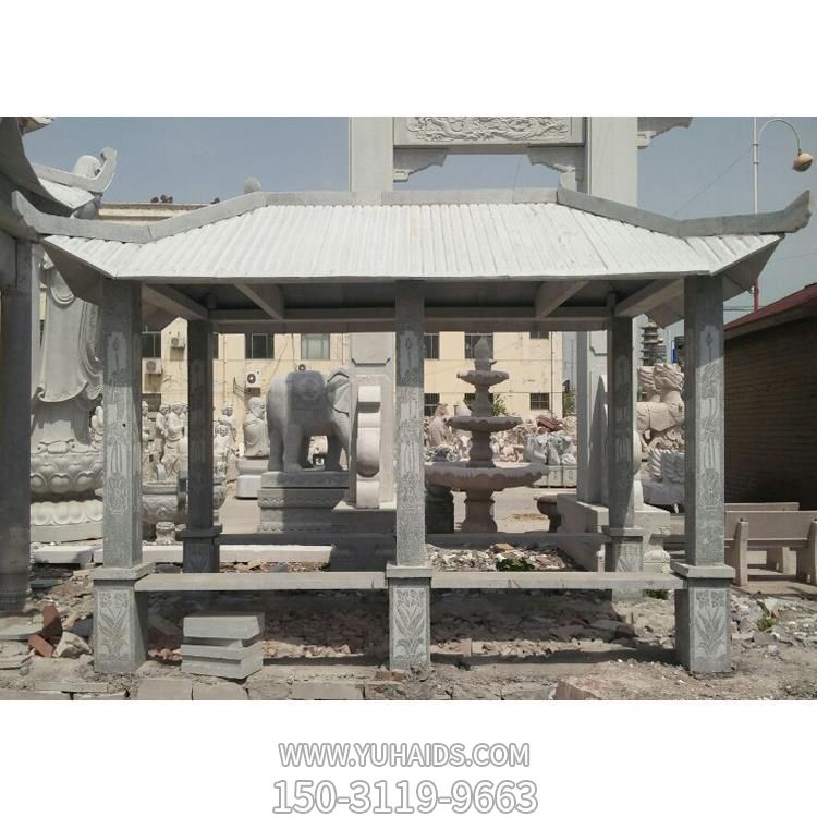 園林廣場大型大理石石雕涼亭雕塑