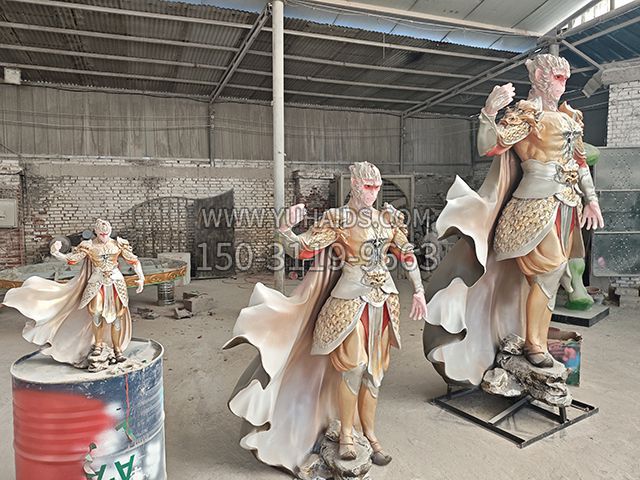 站姿豎棍齊天大圣雕塑