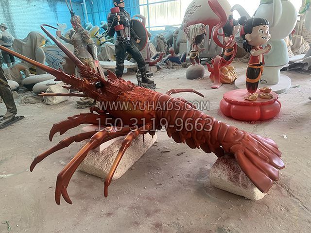 玻璃鋼仿真龍蝦雕塑