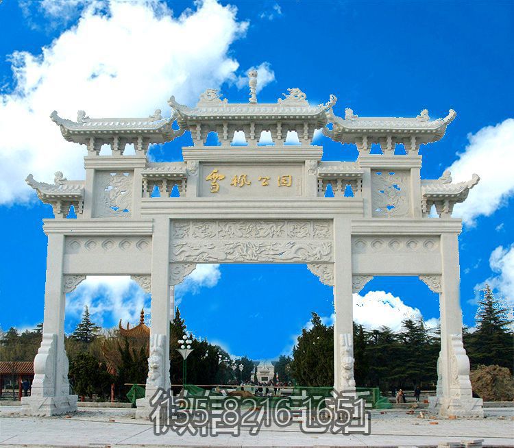 公園石雕牌坊漢白玉牌樓