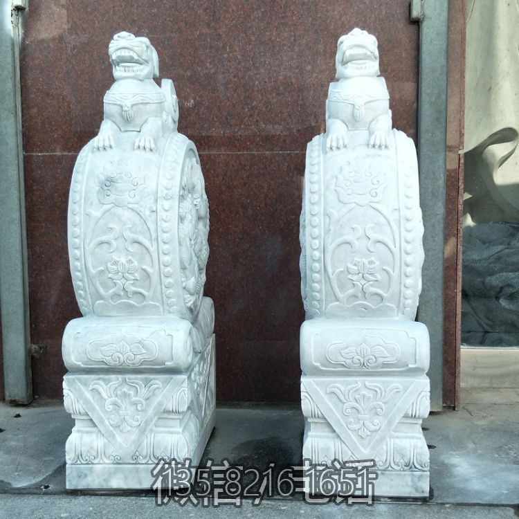漢白玉獅子抱鼓石門墩