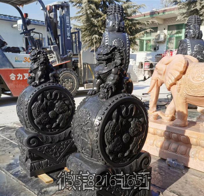 青石仿古石門墩