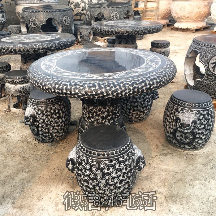 庭院天然戶外石桌石凳大理石園林桌凳桌椅花園石桌椅